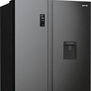E (A bis G) GORENJE Side-by-Side NRR 9185 EA_XLWD Kühlschränke silberfarben (schwarz) Kühl-Gefrierkombinationen
