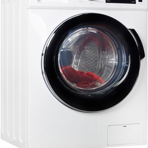 E (A bis G) HANSEATIC Waschtrockner HWD86W114BE Luftwäsche, Nachlegefunktion weiß Waschtrockner