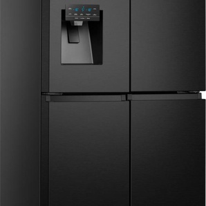 E (A bis G) HISENSE Multi Door Kühlschränke schwarz (gebürstetes edelstahl, schwarz) Kühl-Gefrierkombinationen