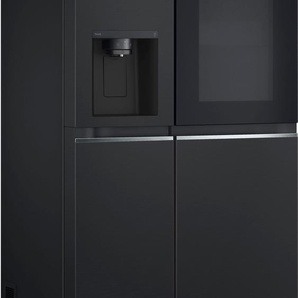 E (A bis G) LG Side-by-Side Kühlschränke 4 Jahre Garantie inklusive silberfarben (essence matte black) Kühl-Gefrierkombinationen Bestseller