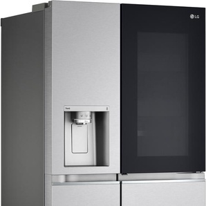 E (A bis G) LG Side-by-Side Kühlschränke silberfarben (gebürstetes edelstahl) Kühl-Gefrierkombinationen