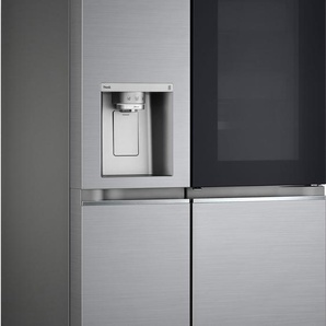 E (A bis G) LG Side-by-Side Kühlschränke InstaView™ silberfarben Kühl-Gefrierkombinationen