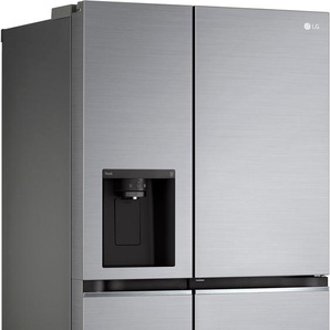 E (A bis G) LG Side-by-Side Kühlschränke silberfarben Kühl-Gefrierkombinationen