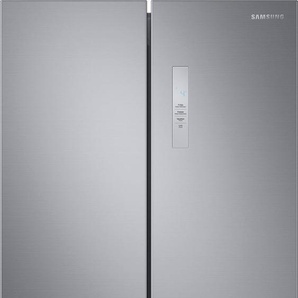 E (A bis G) SAMSUNG French Door RF48A400E Kühlschränke silberfarben Kühl-Gefrierkombinationen