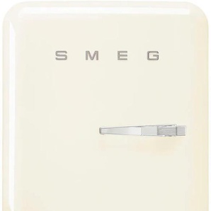 E (A bis G) SMEG Kühlschrank FAB10 Kühlschränke Gr. Linksanschlag, beige (creme) Kühlschränke ohne Gefrierfach