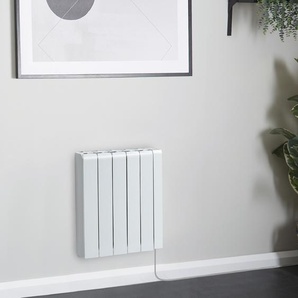 E-Heizkörper, Smarte Elektroheizung 1500W Keramikkern & Wandmontage 570mm x 534mm Weiß - Ecoso x Hudson Reed