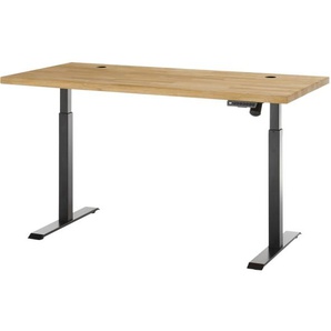 E-Schreibtisch-Set Toulouse, schwarz/Eiche massiv