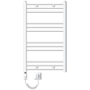 Ecd Germany - Badheizkörper Elektrisch mit Heizstab 600W eco - 600 x 800 mm - Weiß - gerade mit Seitenanschluss - Heizkörper Handtuchwärmer