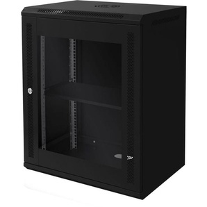 Ecd Germany - Netzwerkschrank 15 he, Serverschrank 19 Zoll, Schwarz, Wandmontage, 450 mm Tiefe, 600 x 770 x 450 mm, voll montiert, Server Gehäuse mit