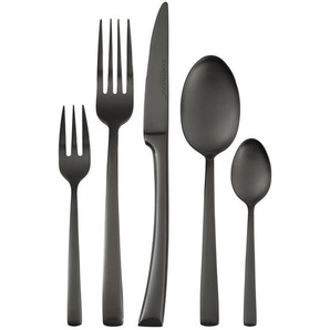 Echtwerk Besteckset, Schwarz, Metall, 30-teilig, rostfrei, lebensmittelecht, Essen & Trinken, Besteck, Besteck-Sets