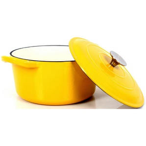 ECHTWERK Kochtopf, Brotbacktopf, Schmortopf, Emaille, Gusseisen (1-tlg), f. Backöfen, Grill, BBQ Induktion, 3,5 Liter, Ø 23,5 cm