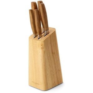 Echtwerk Küchenmesser Set aus hochwertigem Stahl, 6-tlg mit Holzblock aus Pakkaholz, Extrem scharf, Black-Edition