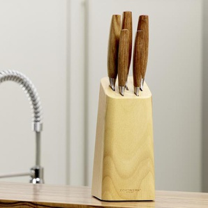 Echtwerk Küchenmesser-Set Classic-Edition aus hochwertigem Stahl, 6-tlg mit Holzblock aus Pakkaholz, Küchenmesser-Set