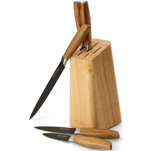 ECHTWERK Messer-Set Classic (Set, 6-tlg), aus hochwertigem Stahl, Messerblock aus Pakkaholz, Black-Edition