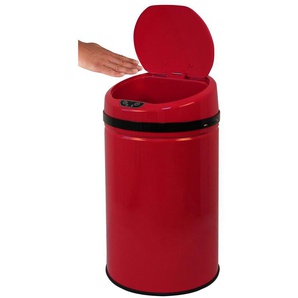 ECHTWERK Mülleimer INOX RED, Infrarot-Sensor, Korpus aus Edelstahl, Fassungsvermögen 30 Liter