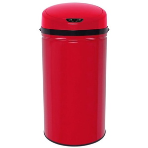 ECHTWERK Mülleimer INOX RED, Infrarot-Sensor, Korpus aus Edelstahl, Fassungsvermögen 42 Liter