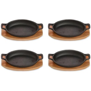 Echtwerk Pfannenset Big, Schwarz, Metall, 4-teilig, 0,25 L, oval, 12x3x18 cm, kratzfest, Kochen, Pfannen, Pfannensets