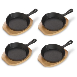 Echtwerk Pfannenset, Schwarz, Metall, 4-teilig, 0,25 L, rund, 15x3.5x25 cm, kratzfest, Kochen, Pfannen, Pfannensets
