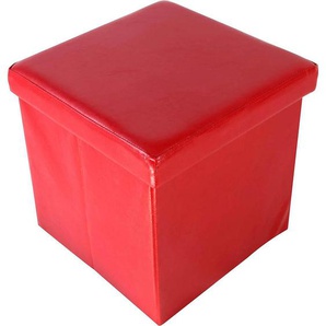 Echtwerk Sitzbox, Rot, Kunststoff, 38x38x38 cm, Stauraum, Garderobe, Garderobenbänke