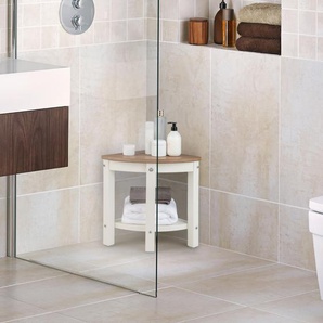 Eck-Duschhocker Wasserdichte Badezimmer-Fußstütze mit Ablagefläche Weiß