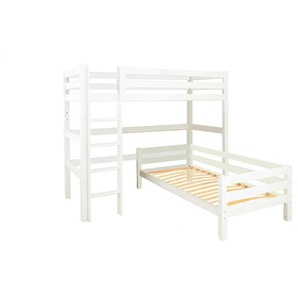 Hoppekids Eck-Etagenbett  ECO Luxury ¦ weiß ¦ Maße (cm): B: 216 H: 177