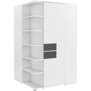 Eckschrank - weiß - Materialmix - 126,3 cm - 214,8 cm - 132,4 cm | Möbel Kraft