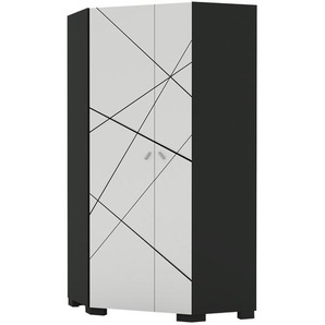 Eckkleiderschrank  X Dark ¦ grau ¦ Maße (cm): B: 96,7 H: 200 T: 96.7