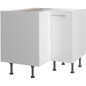 Eck-Unterschrank IV 90 x 87 x 58cm Weiß/Hochglanz Weiß