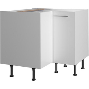 Eck-Unterschrank IV 90 x 87 x 58cm Weiß/Weiß