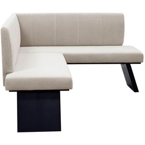 Eckbank, Beige, Textil, L-Form, 160x140 cm, Esszimmer, Bänke, Eckbänke