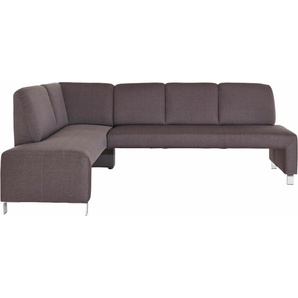 Eckbank EXXPO - SOFA FASHION Intenso, viele Bezugsstoffe Cord, Leder, Struktur 244/157 cm (B/T), grau (anthrazit), B:244cm H:91cm T:157cm, NaturLeder, Strukturstoff (Zusammensetzung: Polyester 100%), Luxus-Microfaser (Zusammensetzung: Aufgeflockte 100%