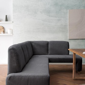 Eckbank EXXPO - SOFA FASHION Intenso, viele Bezugsstoffe Cord, Leder, Struktur 244/157 cm (B/T), grau (anthrazith), B:244cm H:91cm T:157cm, NaturLeder, Strukturstoff (Zusammensetzung: Polyester 100%), Luxus-Microfaser (Zusammensetzung: Aufgeflockte 100%