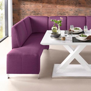 Eckbank EXXPO - SOFA FASHION Intenso, viele Bezugsstoffe Cord, Leder, Struktur 244/157 cm (B/T), pink (fuchsia), B:244cm H:91cm T:157cm, NaturLeder, Strukturstoff (Zusammensetzung: Polyester 100%), Luxus-Microfaser (Zusammensetzung: Aufgeflockte 100%