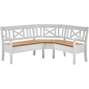 Eckbank 170 x 147cm Braun/Weiß/Kiefer Weiß/Kiefer Laugenfarbig