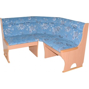 Eckbank HOFMANN LIVING AND MORE Sitzbänke Gr. B/H/T: 125 cm x 85 cm x 58 cm, Polyester, gleichschenklig, blau (blau, buche, nachbildung) Eckbänke