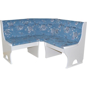 Eckbank HOFMANN LIVING AND MORE Sitzbänke Gr. B/H/T: 125 cm x 85 cm x 58 cm, Polyester, gleichschenklig, blau (blau, weiß) Eckbänke
