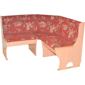 Eckbank HOFMANN LIVING AND MORE Sitzbänke Gr. B/H/T: 125 cm x 85 cm x 58 cm, Polyester, gleichschenklig, rot (rot, buche, nachbildung) Eckbänke