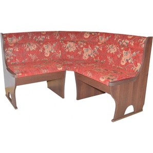 Eckbank HOFMANN LIVING AND MORE Sitzbänke Gr. B/H/T: 125 cm x 85 cm x 58 cm, Polyester, gleichschenklig, rot (rot, nussbaum, nachbildung) Eckbänke