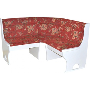 Eckbank HOFMANN LIVING AND MORE Sitzbänke Gr. B/H/T: 125 cm x 85 cm x 58 cm, Polyester, gleichschenklig, rot (rot, weiß) Eckbänke