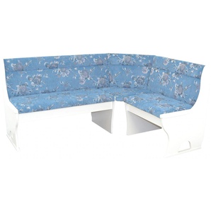 Eckbank HOFMANN LIVING AND MORE Sitzbänke Gr. B/H/T: 165 cm x 85 cm x 58 cm, Polyester, langer Schenkel beidseitig montierbar, blau (blau, weiß) Eckbänke