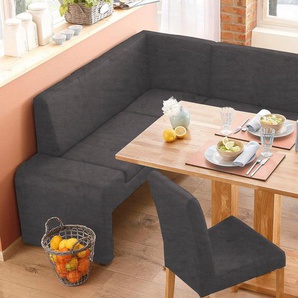 Eckbank HOME AFFAIRE Bologna, schwarz (schwarz (arizona 4420)), B:200cm H:84cm T:160cm, Sitzbänke, in 2 Größen (langer Schenkel 180 oder 200 cm), verschiedene Qualitäten, Topseller