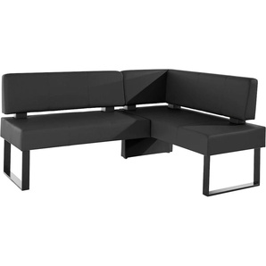 Eckbank HOME AFFAIRE Oliver mit Metallgestell, Küchenbank, schwarz (schwarz, schwarz), B:220cm H:89cm T:160cm, Massivholz, Holzwerkstoff, Polyester, Sitzbänke, verschiedene Bezüge Cord Esszimmerbank OTTOs Choice, Topseller