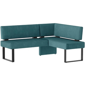 Eckbank HOME AFFAIRE Oliver mit Metallgestell, Küchenbank, blau (blau (castello 8631), schwarz), B:180cm H:89cm T:140cm, Massivholz, Holzwerkstoff, Polyester, Sitzbänke, verschiedene Bezüge Cord Esszimmerbank OTTOs Choice, Topseller