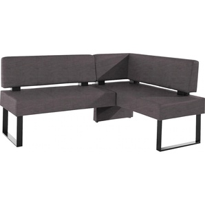 Eckbank HOME AFFAIRE Oliver mit Metallgestell, Küchenbank, schwarz (schwarz (arizona 4420), schwarz), B:180cm H:89cm T:140cm, Massivholz, Holzwerkstoff, Polyester, Sitzbänke, verschiedene Bezüge Cord Esszimmerbank OTTOs Choice, Topseller