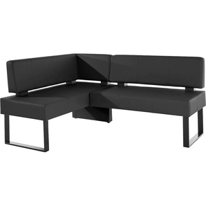 Eckbank HOME AFFAIRE Oliver mit Metallgestell, Küchenbank, schwarz (schwarz, schwarz), B:180cm H:89cm T:140cm, Massivholz, Holzwerkstoff, Polyester, Sitzbänke, verschiedene Bezüge Cord Esszimmerbank OTTOs Choice, Topseller