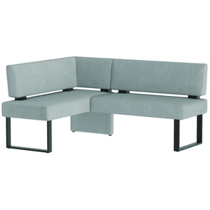Eckbank HOME AFFAIRE Oliver mit Metallgestell, Küchenbank, blau (hellblau (castello 8624), schwarz), B:200cm H:89cm T:160cm, Massivholz, Holzwerkstoff, Polyester, Sitzbänke, verschiedene Bezüge Cord Esszimmerbank OTTOs Choice, Topseller