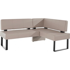 Eckbank HOME AFFAIRE Oliver mit Metallgestell, Küchenbank, beige (beige, schwarz), B:200cm H:89cm T:160cm, Massivholz, Holzwerkstoff, Polyester, Sitzbänke, verschiedene Bezüge Cord Esszimmerbank OTTOs Choice, Topseller
