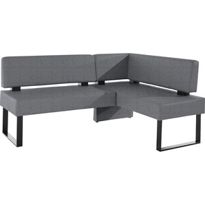 Eckbank HOME AFFAIRE Oliver mit Metallgestell, Küchenbank, grau (dunkelgrau (fantasy 8201), schwarz), B:200cm H:89cm T:160cm, Massivholz, Holzwerkstoff, Polyester, Sitzbänke, verschiedene Bezüge Cord Esszimmerbank OTTOs Choice, Topseller