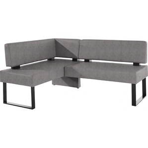 Eckbank HOME AFFAIRE Oliver mit Metallgestell, Küchenbank, grau (anthrazit (fantasy 8203), schwarz), B:200cm H:89cm T:160cm, Massivholz, Holzwerkstoff, Polyester, Sitzbänke, verschiedene Bezüge Cord Esszimmerbank OTTOs Choice, Topseller