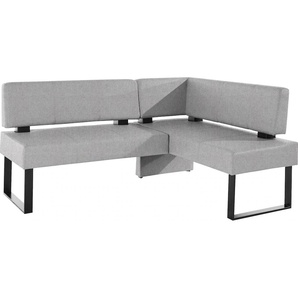 Eckbank HOME AFFAIRE Oliver mit Metallgestell, Küchenbank, grau (hellgrau (capulet 4003), schwarz), B:200cm H:89cm T:160cm, Massivholz, Holzwerkstoff, Polyester, Sitzbänke, verschiedene Bezüge Cord Esszimmerbank OTTOs Choice, Topseller